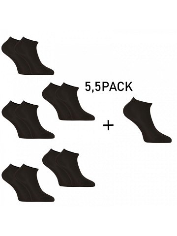 5 5PACK ponožky Nedeto nízké bambusové černé 55NPN001 L