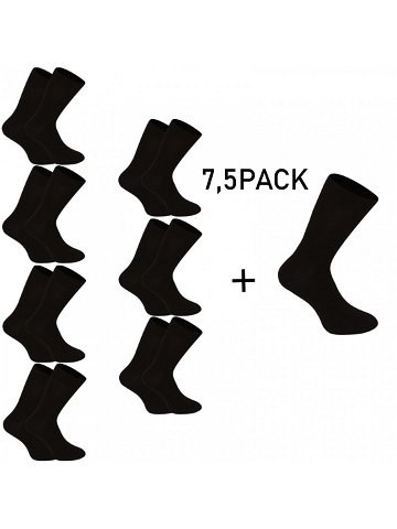 7 5PACK ponožky Nedeto vysoké bambusové černé 75NP001 L