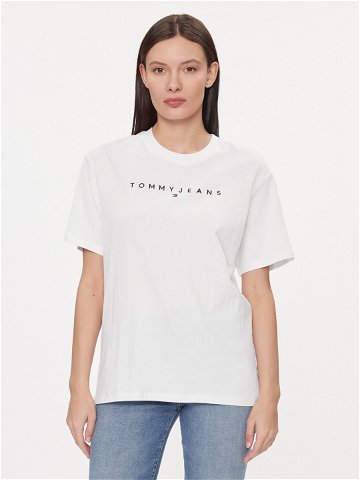 Tommy Jeans T-Shirt Tjw Rlx New Linear Tee Bílá Relaxed Fit