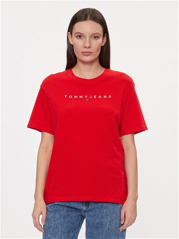 Tommy Jeans T-Shirt Tjw Rlx New Linear Tee DW0DW17836 Červená Relaxed Fit