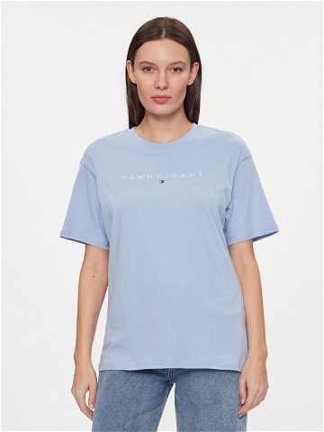 Tommy Jeans T-Shirt Tjw Rlx New Linear Tee DW0DW17836 Světle modrá Relaxed Fit