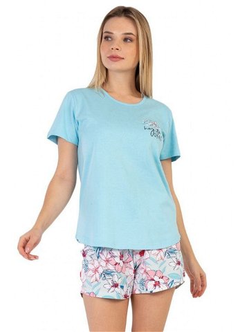 Dámské bavlněné pyžamo Okay modré Barva modrá Velikost XL