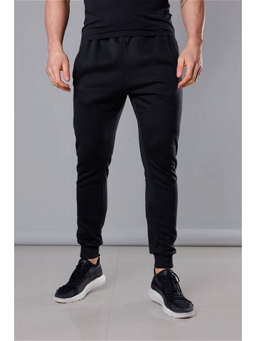 Černé pánské teplákové kalhoty 68XW01-3 odcienie czerni XL