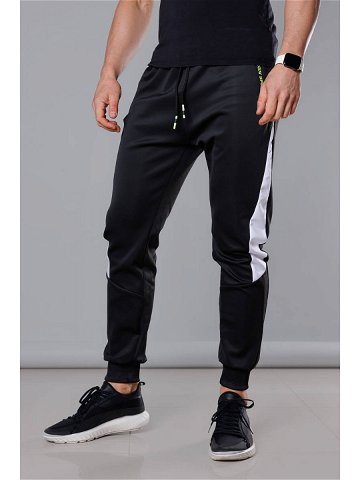 Černo-bílé pánské teplákové kalhoty se vsadkami 8K168 Barva odcienie czerni Velikost XXL