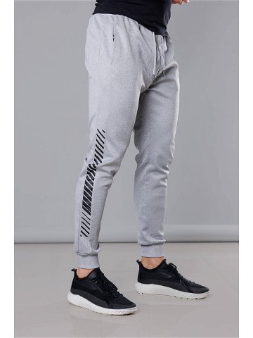 Světle šedé pánské teplákové kalhoty s potiskem 8K178-2 Barva odcienie szarości Velikost L