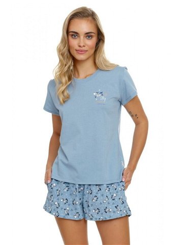 Dámské pyžamo světle modré model 18366072 – DN Nightwear Barva modrá Velikost XL