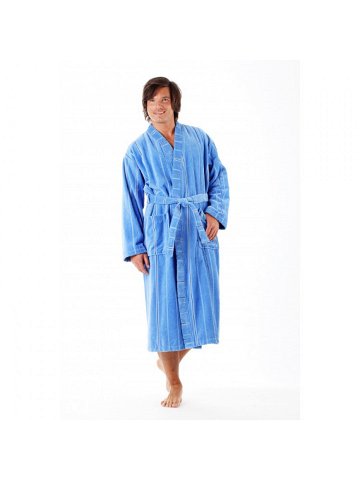 TERAMO středně modrá Velikost XL Řezání dlouhý župan kimono Barva středně modrá 5353