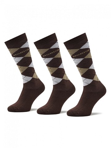Horka Sada 3 párů vysokých ponožek unisex Riding Socks 145450 Hnědá