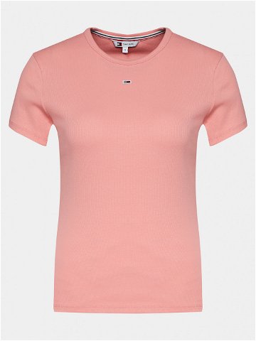 Tommy Jeans T-Shirt Essential DW0DW17383 Růžová Slim Fit