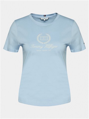 Tommy Hilfiger T-Shirt Flag Script WW0WW41761 Světle modrá Slim Fit
