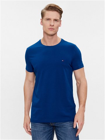 Tommy Hilfiger T-Shirt Stretch Slim Fit Tee MW0MW10800 Modrá Slim Fit