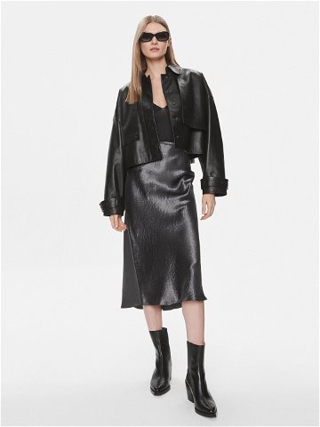 Calvin Klein Kožená bunda K20K206312 Černá Relaxed Fit