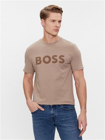 Boss T-Shirt Thinking 1 50481923 Béžová Regular Fit