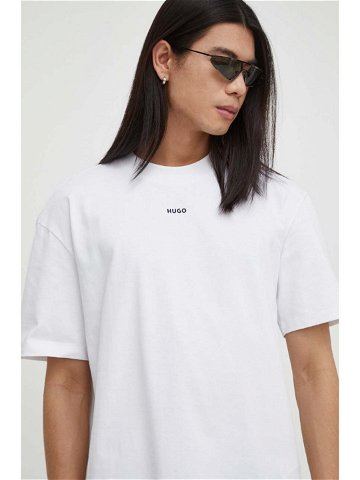 Bavlněné tričko HUGO bílá barva 50488330