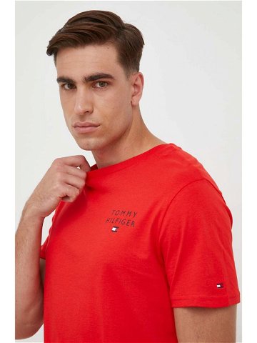 Bavlněné tričko Tommy Hilfiger oranžová barva UM0UM02916