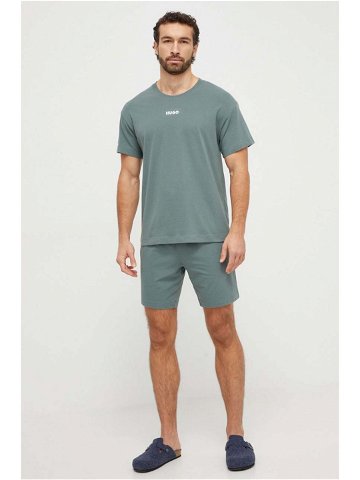 Pyžamové šortky HUGO zelená barva 50493087