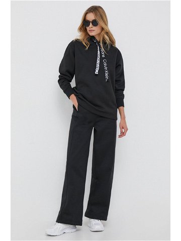 Tepláky Calvin Klein Jeans černá barva hladké