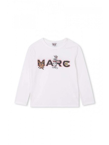 Dětské bavlněné tričko s dlouhým rukávem Marc Jacobs bílá barva s potiskem