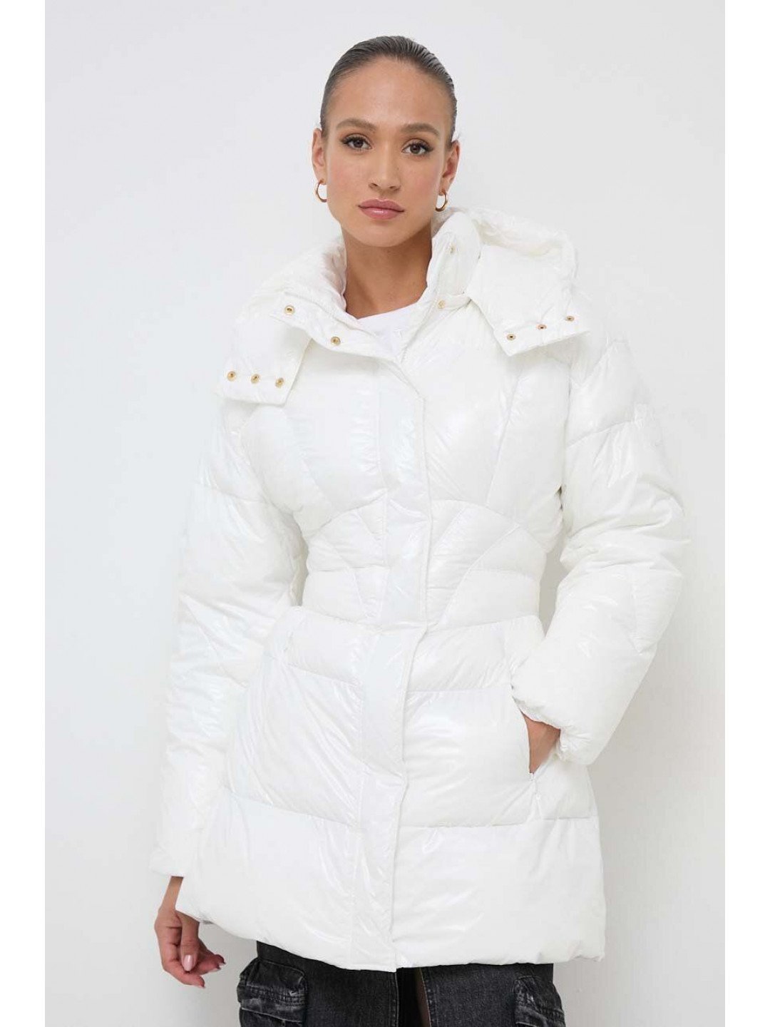 Kabát Pinko dámský bílá barva zimní
