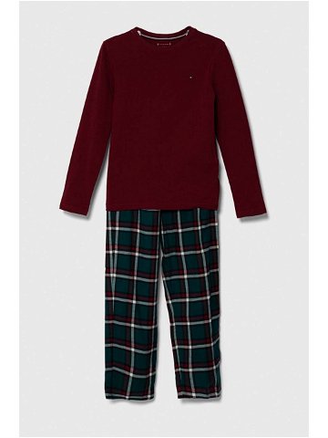 Dětské pyžamo Tommy Hilfiger červená barva