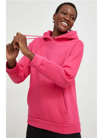 Mikina Answear Lab dámská růžová barva s kapucí hladká