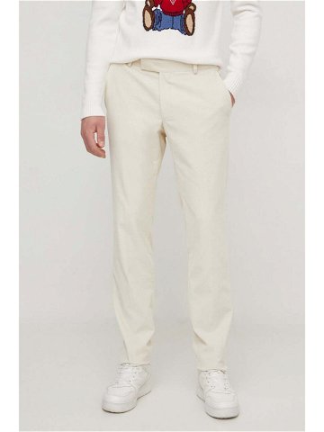 Manšestrové kalhoty Karl Lagerfeld béžová barva