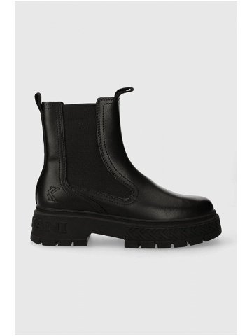 Kožené kotníkové boty Karl Kani KK Soho Chelsea Boot dámské černá barva na platformě 1120308 KKFWW000327