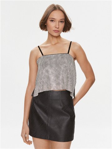 Juicy Couture Mini sukně Chainmail JCMGS223261 Stříbrná Slim Fit