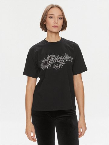Juicy Couture T-Shirt Scatter Diamante JCWCT24334 Černá Relaxed Fit