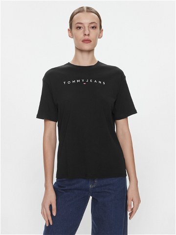 Tommy Jeans T-Shirt Tjw Rlx New Linear Tee DW0DW17836 Černá Relaxed Fit