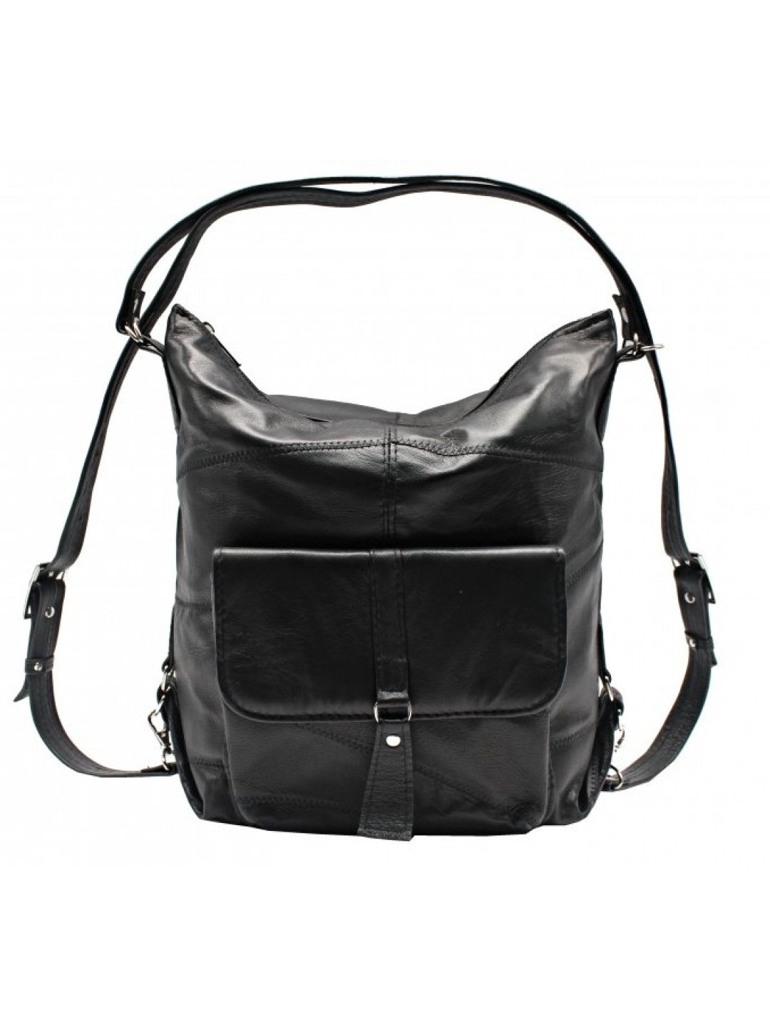 Dámská kožená kabelka – batůžek Ela černá