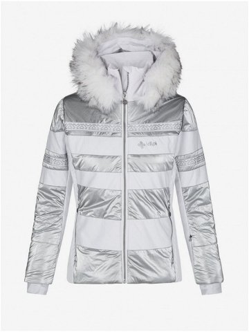 Dámská lyžařská bunda v bílé šedé a stříbrné barvě Kilpi Dalila