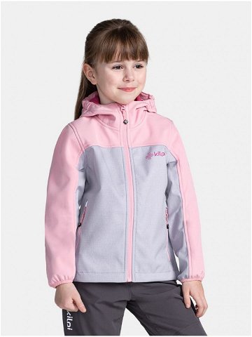 Šedo-růžová holčičí softshellová bunda Kilpi RAVIA-J