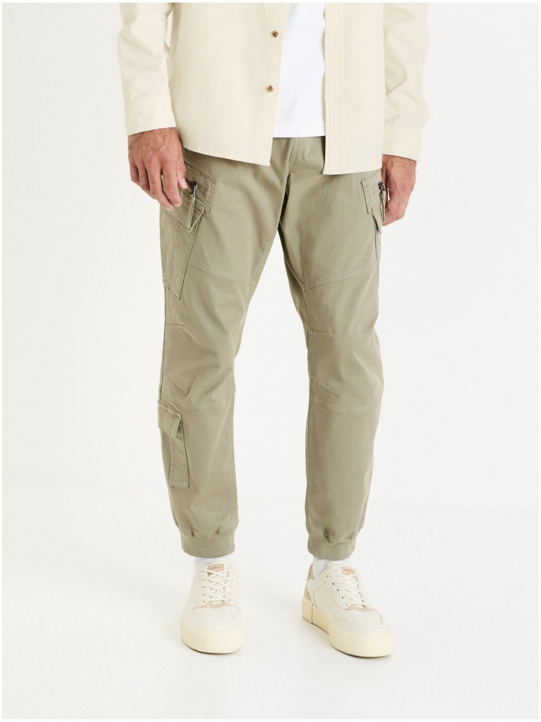 Khaki pánské kalhoty Celio Focoton