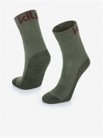 Khaki unisex outdoorové ponožky z Merino vlny Kilpi LIRIN-U