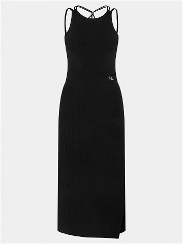 Calvin Klein Jeans Každodenní šaty Tie Detail J20J223050 Černá Slim Fit