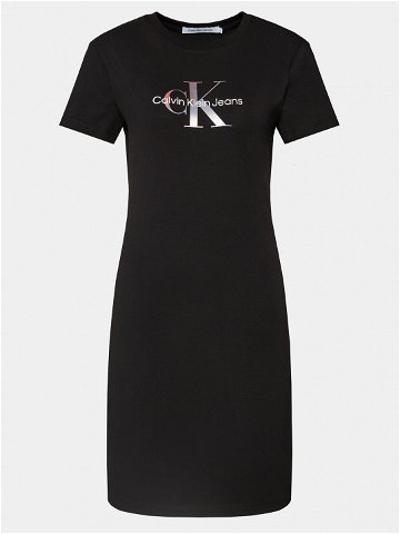 Calvin Klein Jeans Každodenní šaty Diffused Monologo J20J223056 Černá Slim Fit