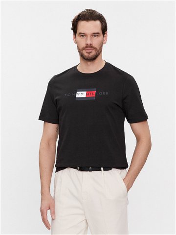 Tommy Hilfiger T-Shirt Flag Tee MW0MW37859 Černá Regular Fit