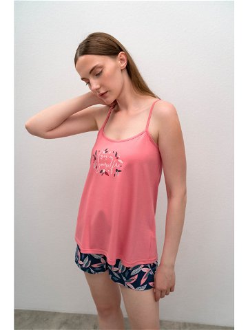 Dvoudílné dámské pyžamo model 17160263 – Vamp Barva pink ice Velikost L