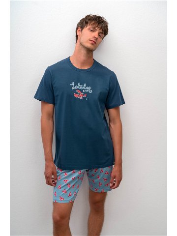 Pohodlné dvoudílné pánské pyžamo model 17161913 – Vamp Barva blue marine Velikost M