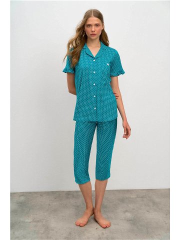 Vamp – Dvoudílné dámské pyžamo 16279 – Vamp Barva blue lagoon Velikost XL