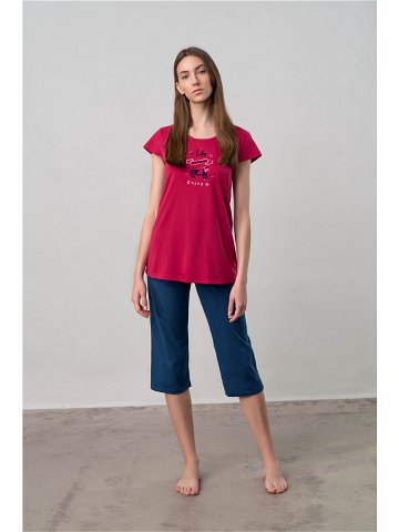 Dámské pyžamo model 17170762 – Vamp Barva red rose Velikost XL