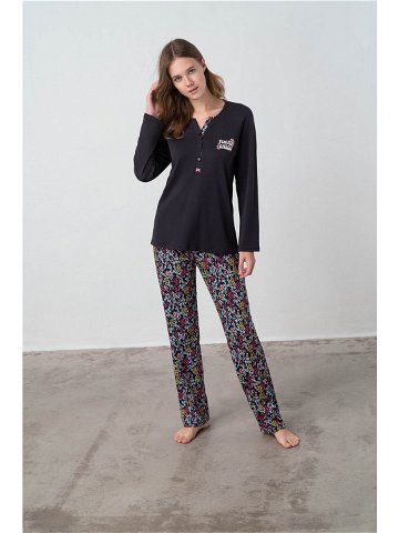 Dvoudílné dámské pyžamo Gwen 17464 – Vamp černá barev mix S