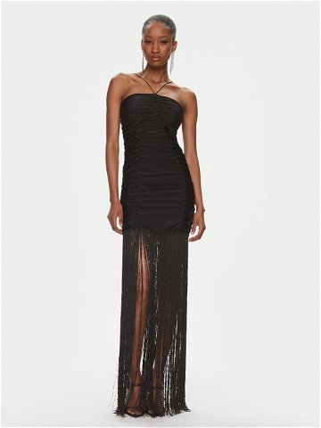 ROTATE Večerní šaty Sequin Fringe 111784100 Černá Slim Fit
