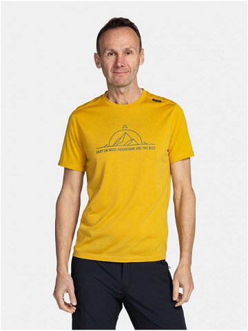 Žluté pánské sportovní tričko s potiskem Kilpi MERIN