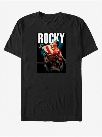 Černé unisex tričko ZOOT Fan Rocky and Flag