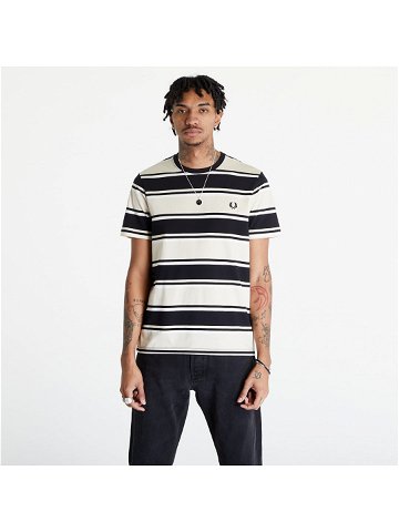 FRED PERRY Bold Stripe T-Shirt Oatmeal Ecru Black