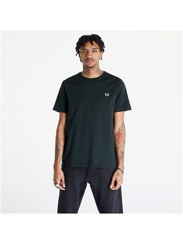 FRED PERRY Crew Neck T-Shirt Night Green Snow White