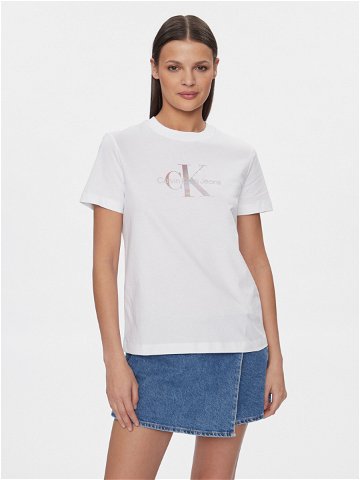 Calvin Klein Jeans T-Shirt Diffused Monologo J20J223264 Bílá Regular Fit