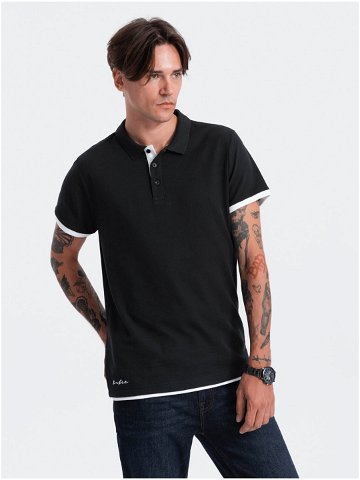 Černé pánské polo tričko Ombre Clothing